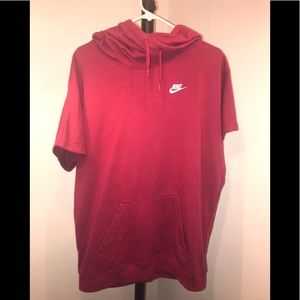 Nike Burgundy red short sleeve hoodie